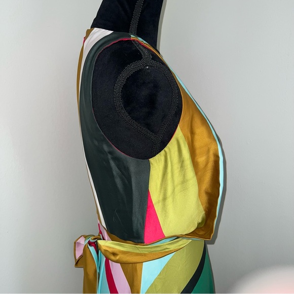 Maggy London Pop Party striped midi asymmetrical dress size 2 - Picture 12 of 16